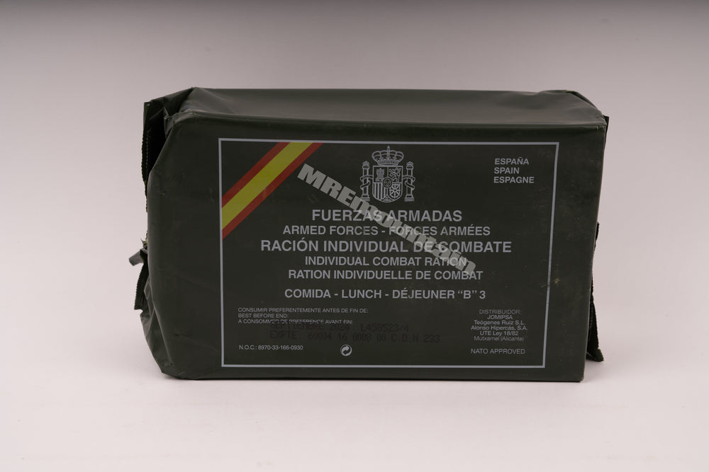 Spanska försvarsmakten individuella Combat Ration (ICR) utländska MRE