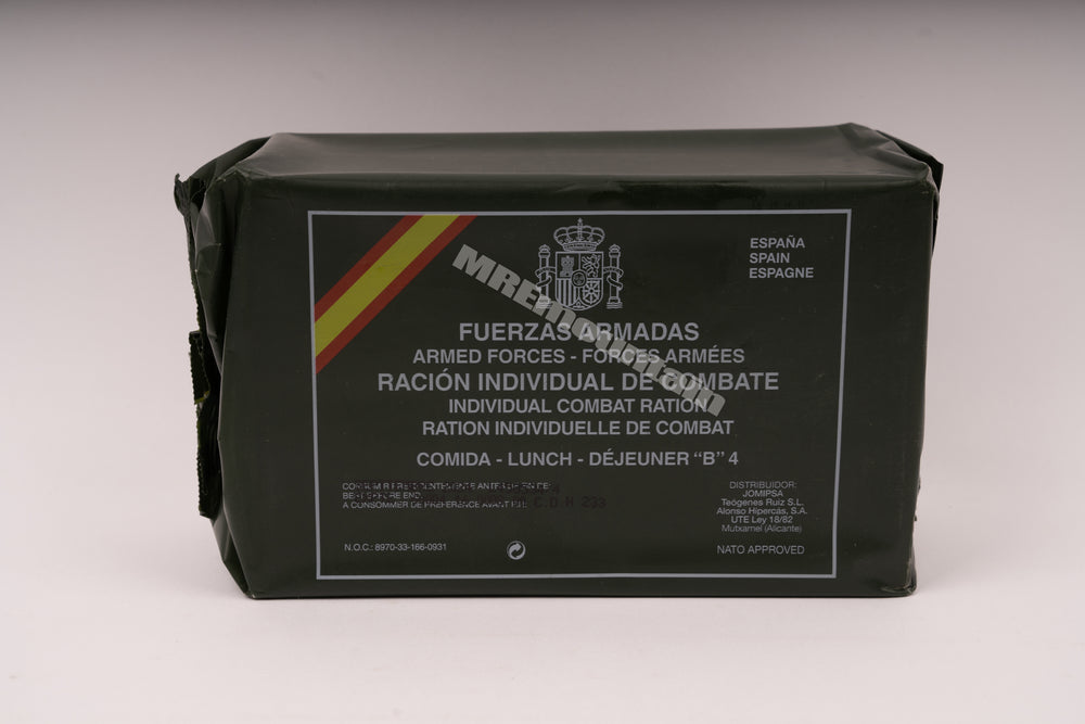 Spanska försvarsmakten individuella Combat Ration (ICR) utländska MRE