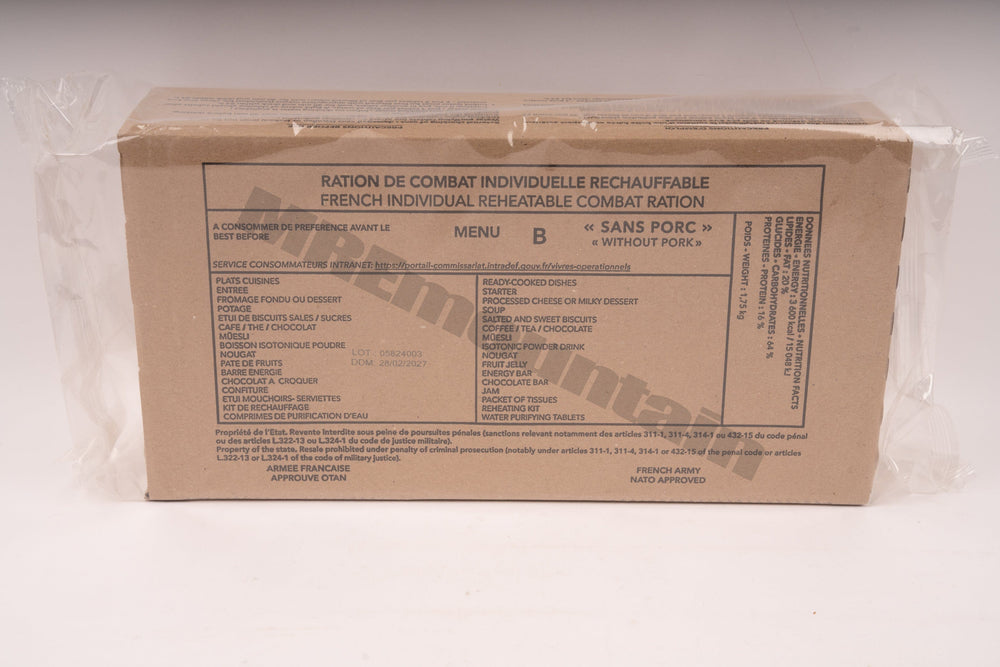 French Armed Forces RCIR 24 hr combat ration pack MRE