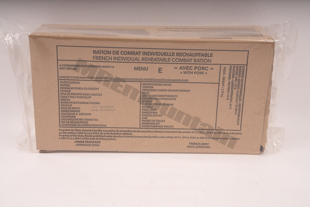 French Armed Forces RCIR 24 hr combat ration pack MRE