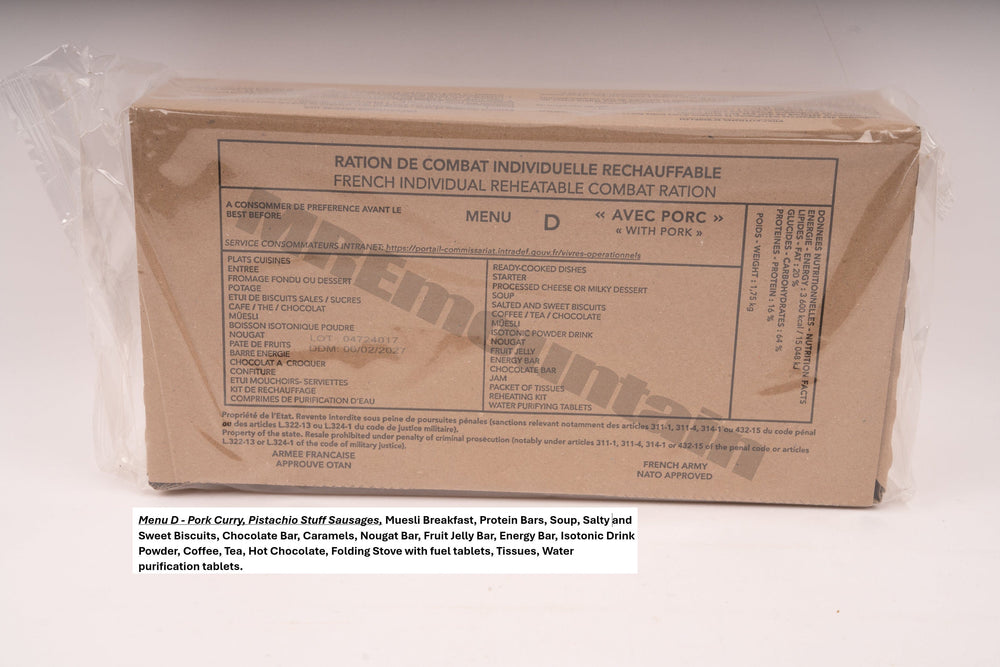 French Armed Forces RCIR 24 hr combat ration pack MRE