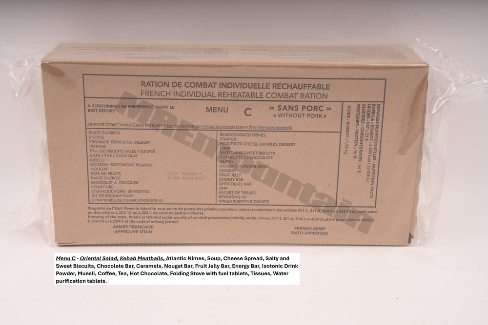 French Armed Forces RCIR 24 hr combat ration pack MRE