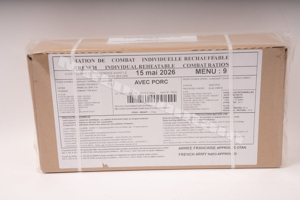 Franska försvarsmakten RCIR 24 hr bekämpa ranson pack MRE
