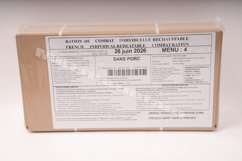 Franska försvarsmakten RCIR 24 hr bekämpa ranson pack MRE