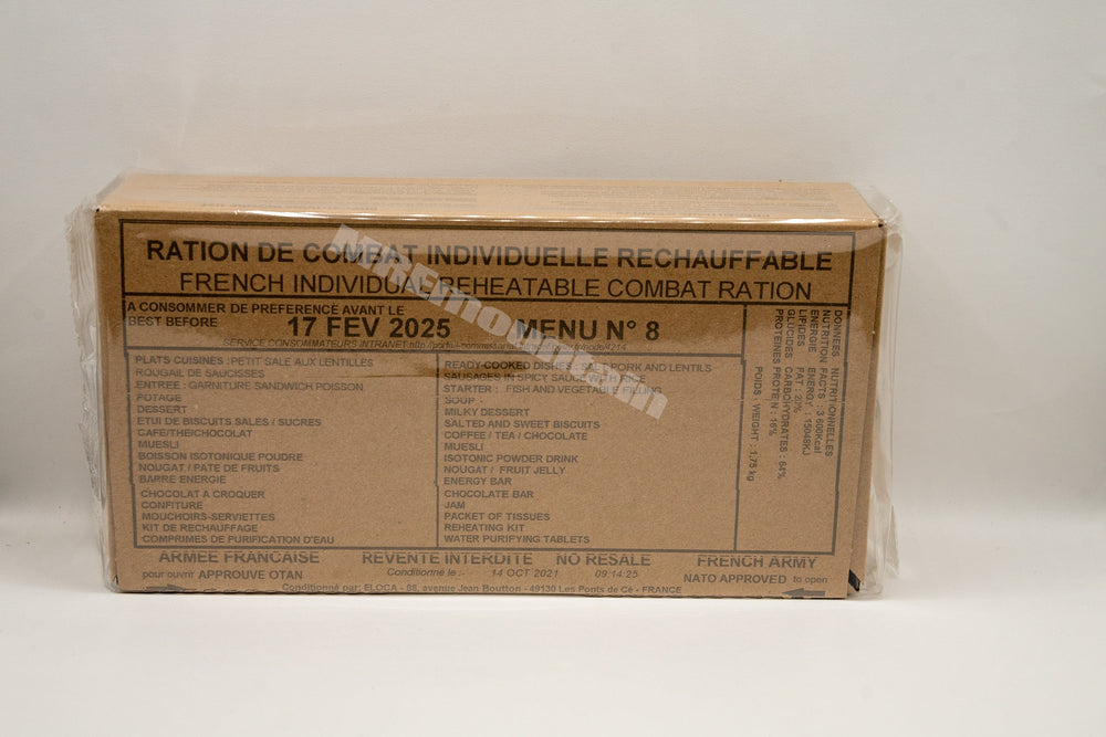 Franska försvarsmakten RCIR 24 hr bekämpa ranson pack MRE