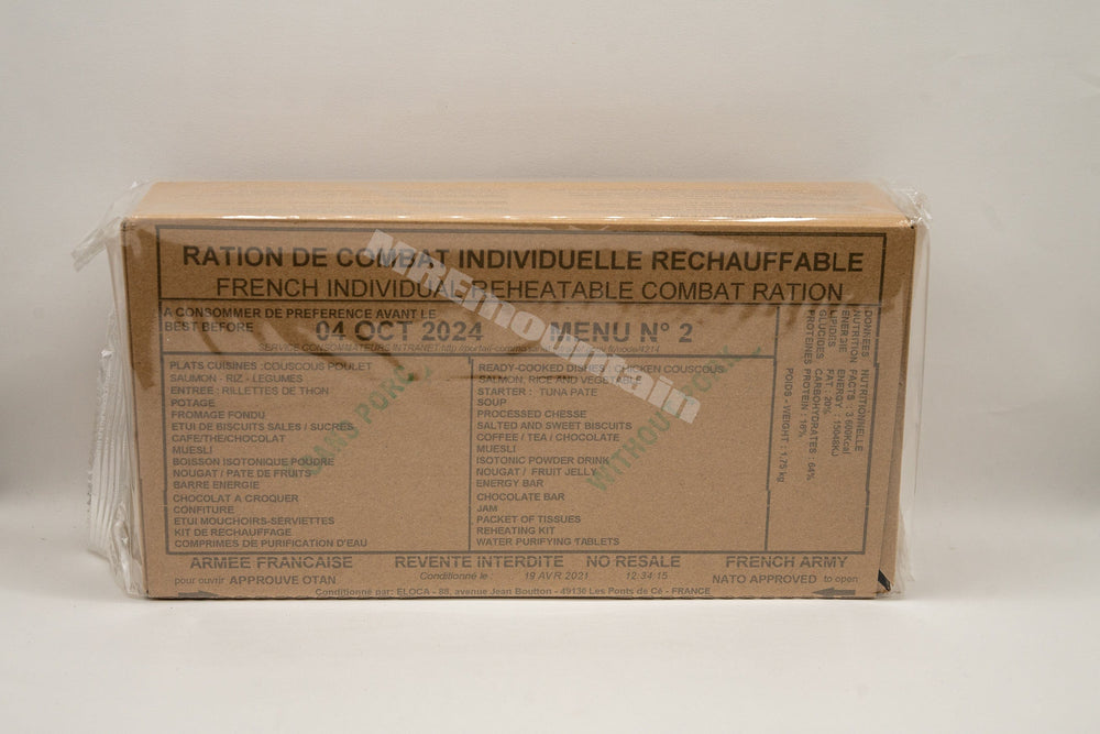 Franska försvarsmakten RCIR 24 hr bekämpa ranson pack MRE