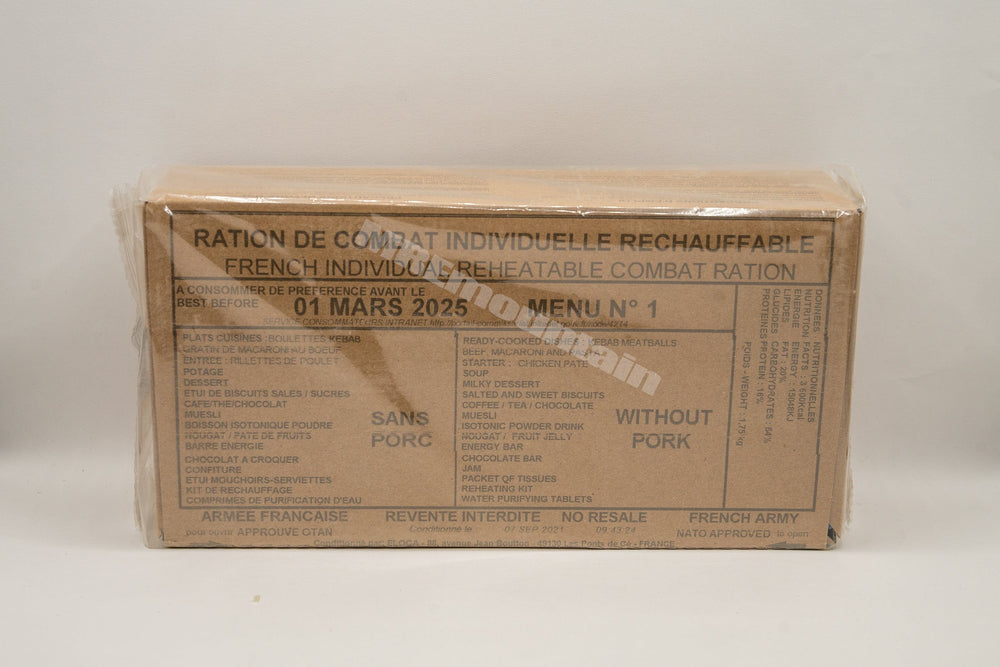 Franska försvarsmakten RCIR 24 hr bekämpa ranson pack MRE